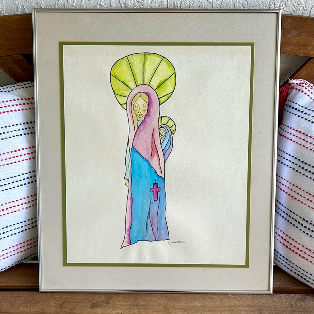 Watercolor Signed painting framed